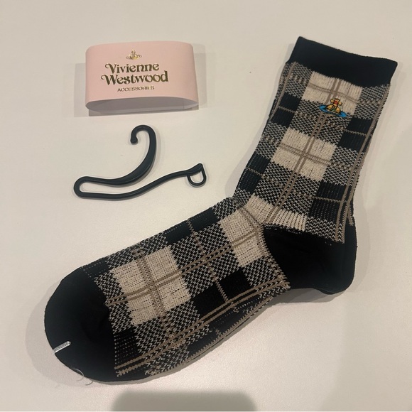 Vivienne Westwood Accessories - Vivienne Westwood Black and Cream Checkered Socks